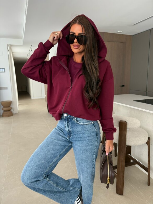 Bluza Leroy dresowa bordowa 
