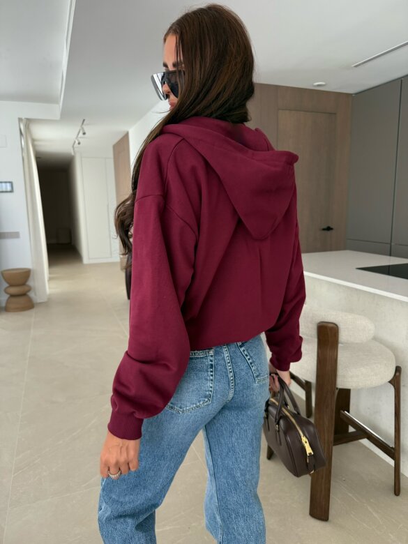 Bluza Leroy dresowa bordowa 