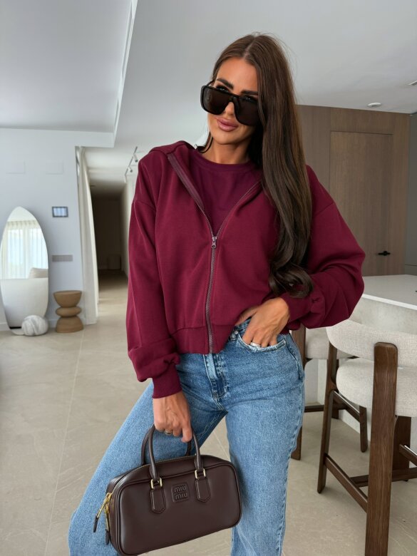 Bluza Leroy dresowa bordowa 