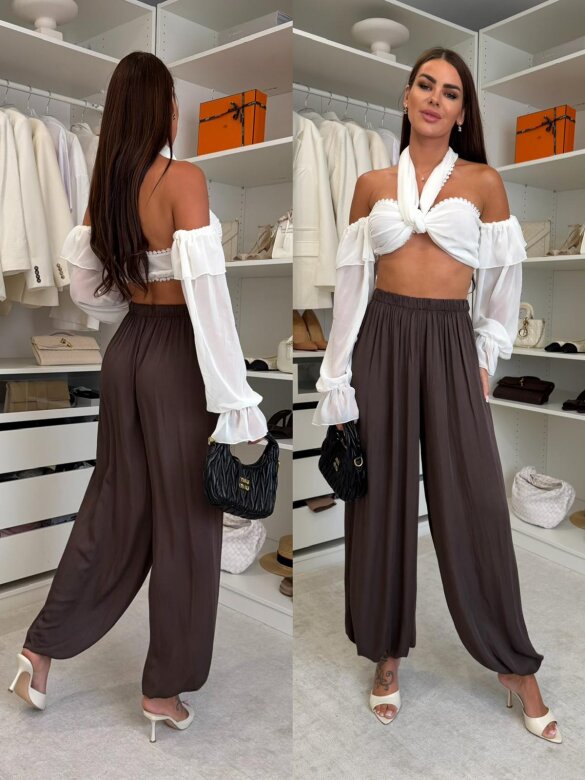 Trousers Agios cotton chocolate