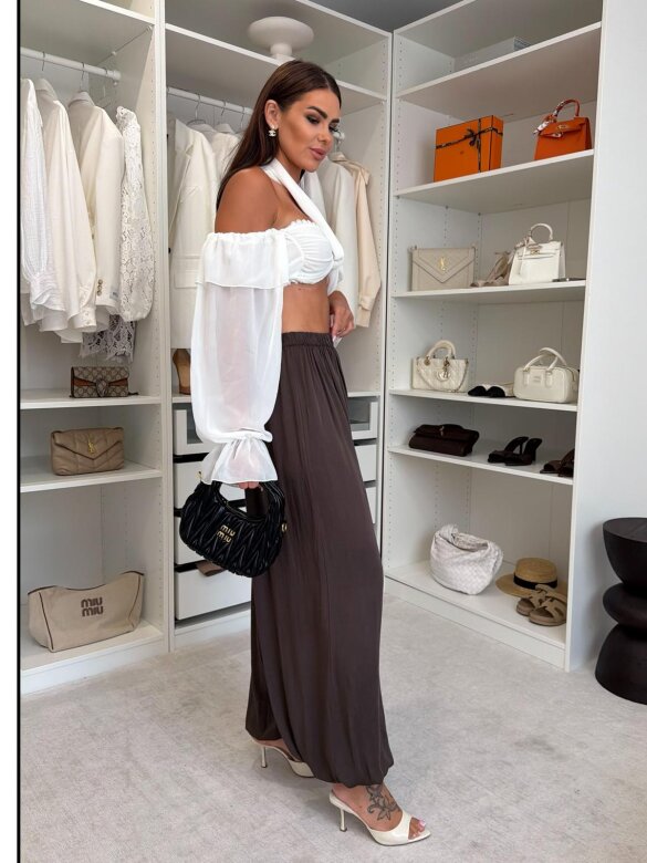 Trousers Agios cotton chocolate