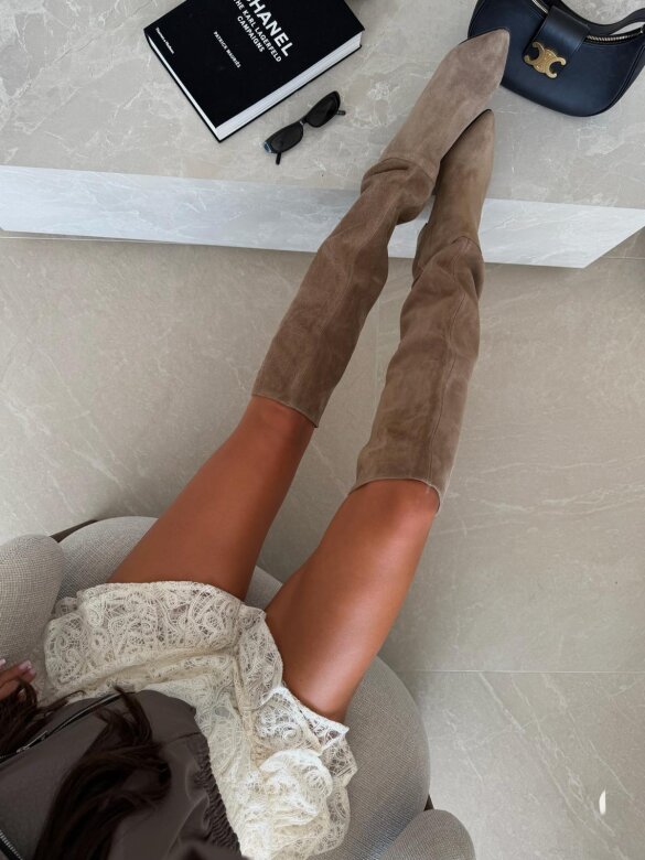 Boots Labell suede beige
