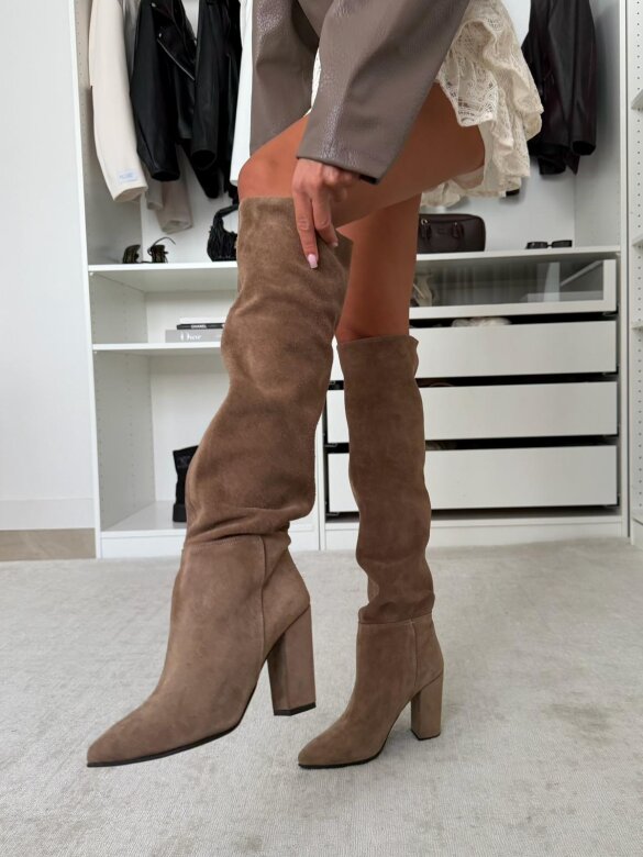 Boots Labell suede beige