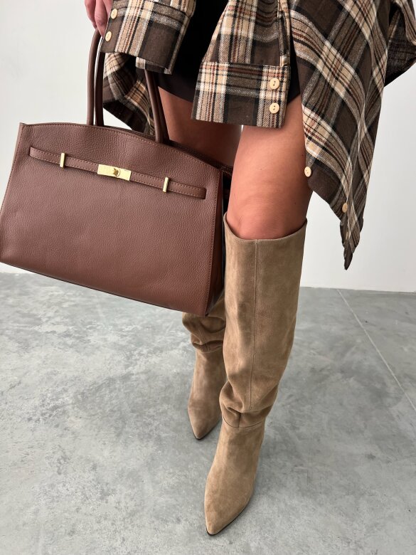 Kozaki Labell zamszowe beżowe