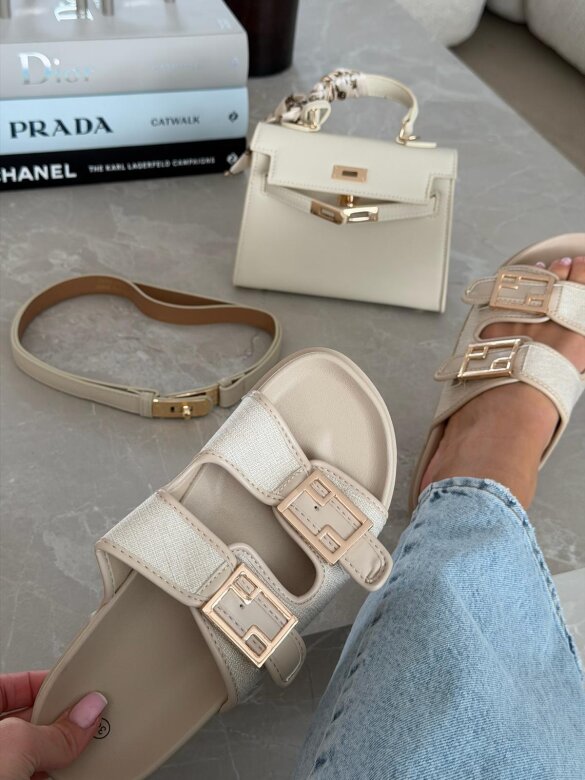 Pasek Velluto eko skóra jasnobeżowy 