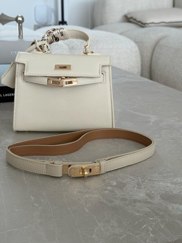 Pasek Velluto eko skóra jasnobeżowy 