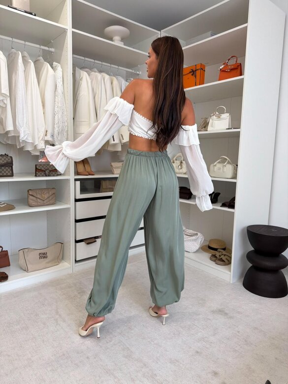 Trousers Agios cotton matcha 