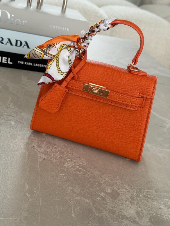 Torebka Nerina mini z apaszką pomarańczowa