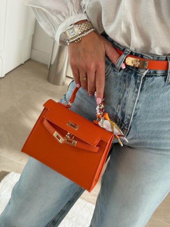 Torebka Nerina mini z apaszką pomarańczowa