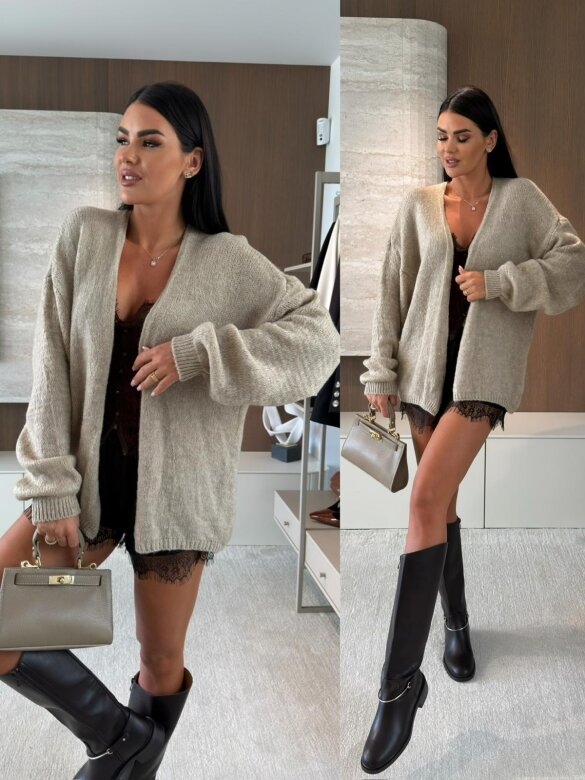 Cardigan Selesso with wool beige