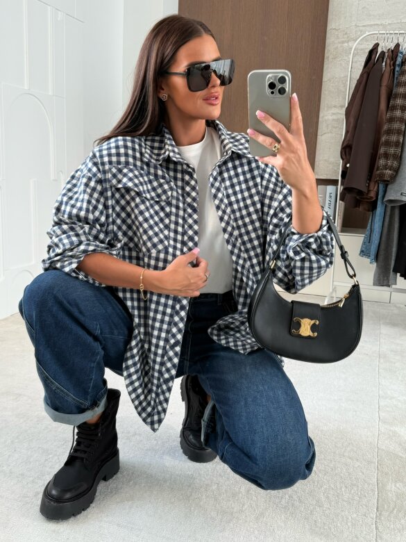 Koszula Hero w kratę niebiesko-biała 