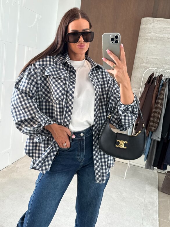 Koszula Hero w kratę niebiesko-biała 