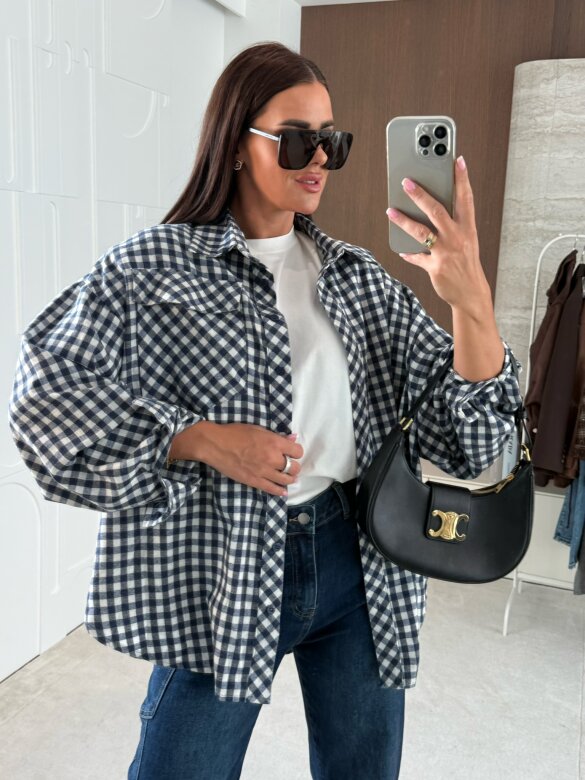 Koszula Hero w kratę niebiesko-biała 