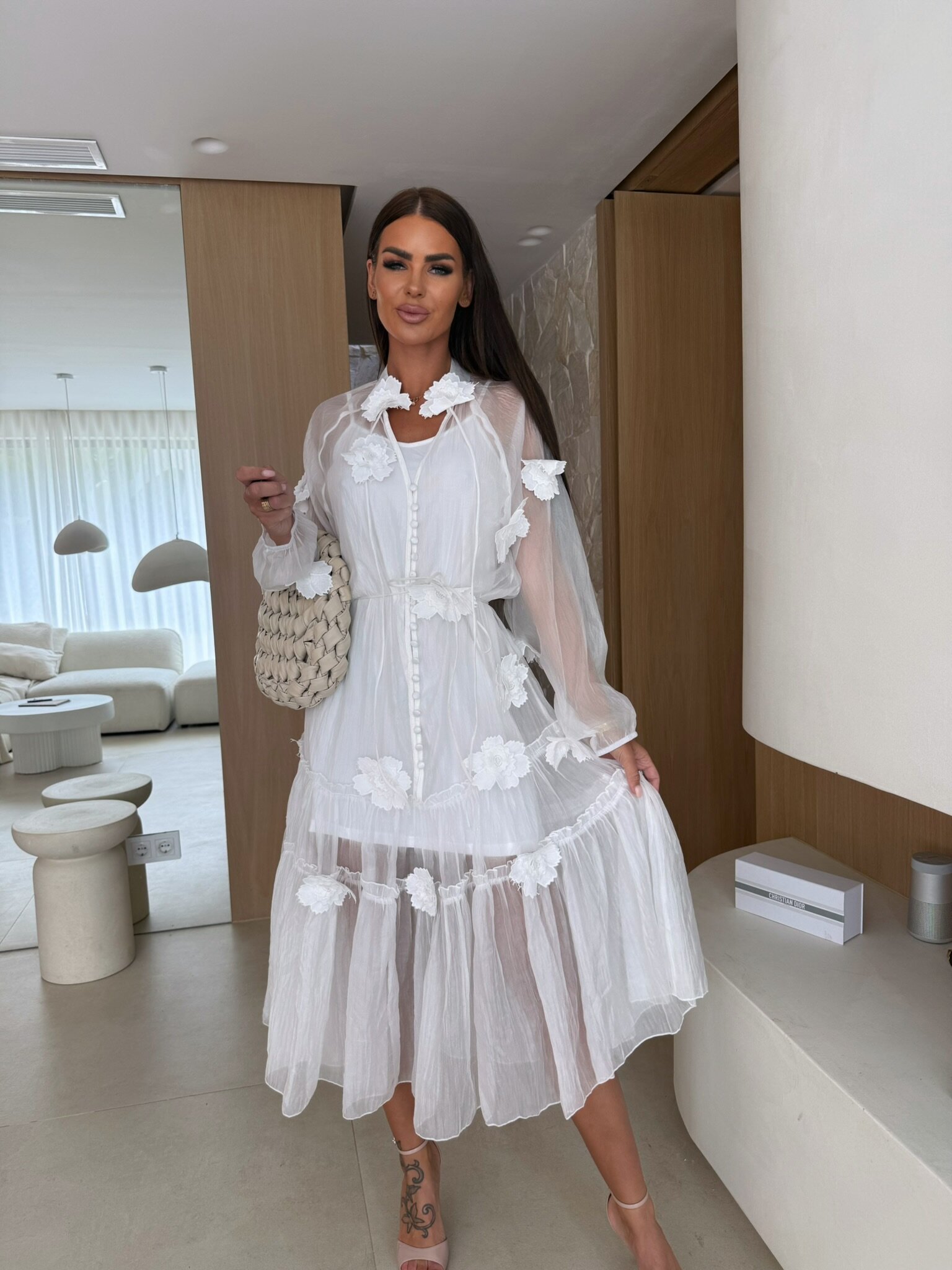 Sukienka Kelsey midi biała