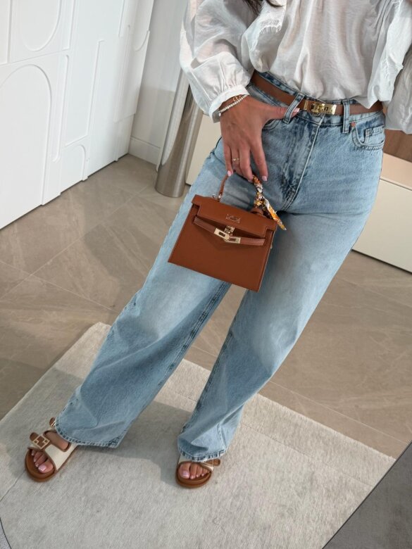 Torebka Nerina mini z apaszką brązowa 