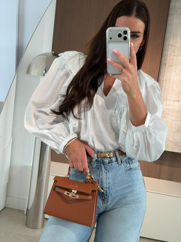 Torebka Nerina mini z apaszką brązowa 