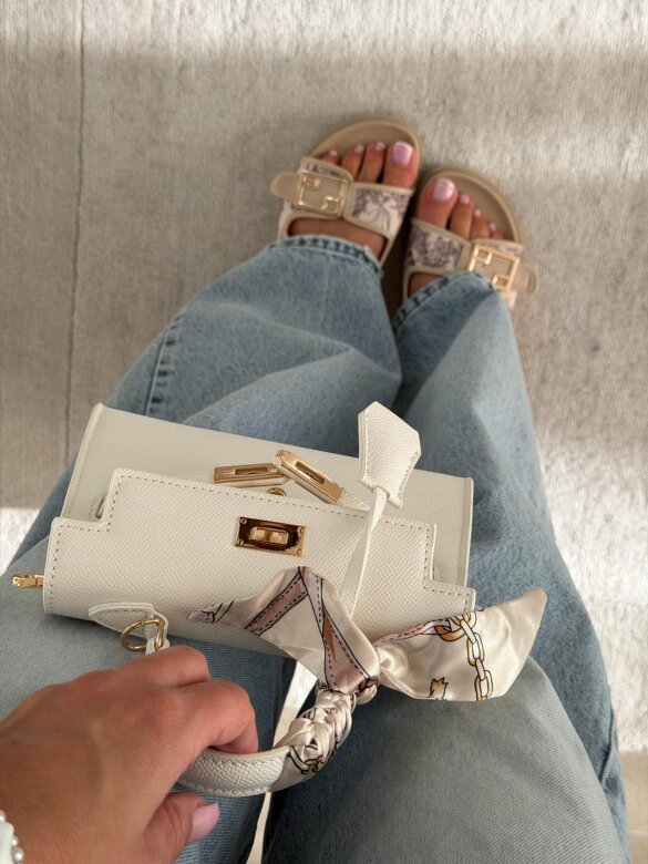 Torebka Nerina mini z apaszką biała 