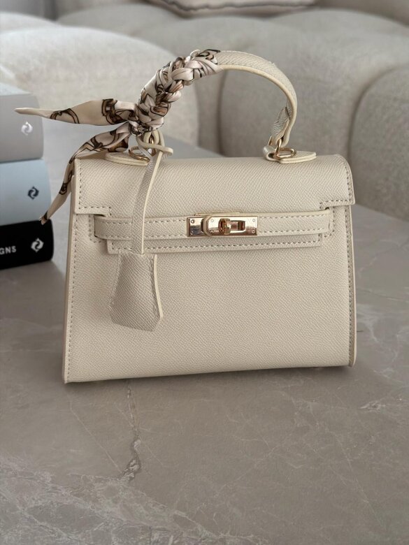 Torebka Nerina mini z apaszką jasnobeżowa