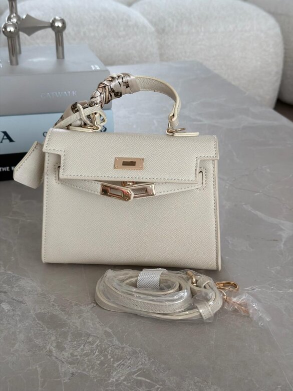 Torebka Nerina mini z apaszką jasnobeżowa