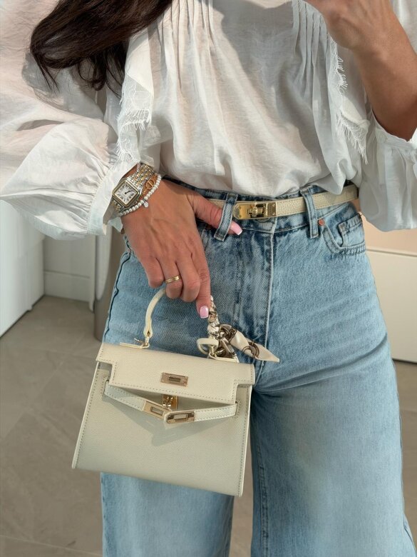 Torebka Nerina mini z apaszką jasnobeżowa