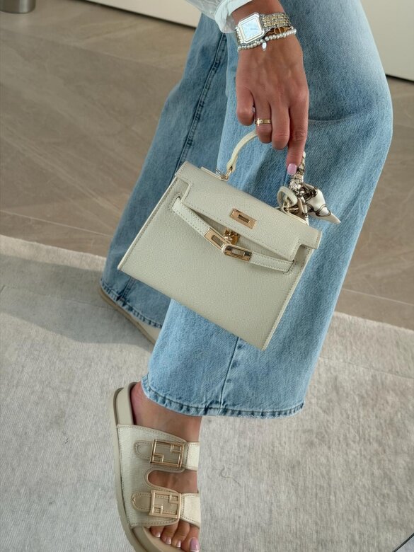 Torebka Nerina mini z apaszką jasnobeżowa