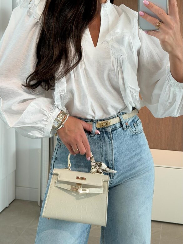 Torebka Nerina mini z apaszką jasnobeżowa