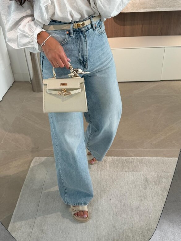 Torebka Nerina mini z apaszką jasnobeżowa