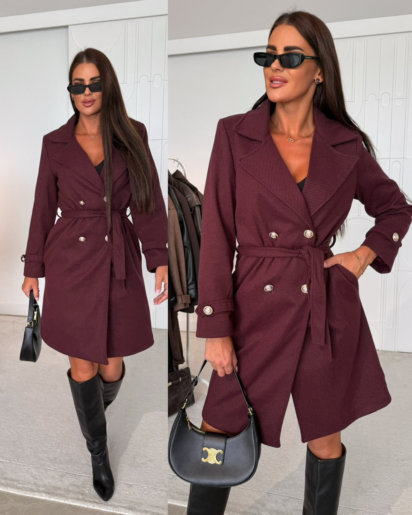 Płaszcz Flaviar burgundowy 