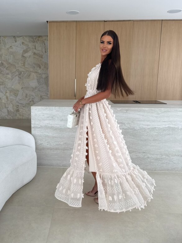 Sukienka Empire maxi nude