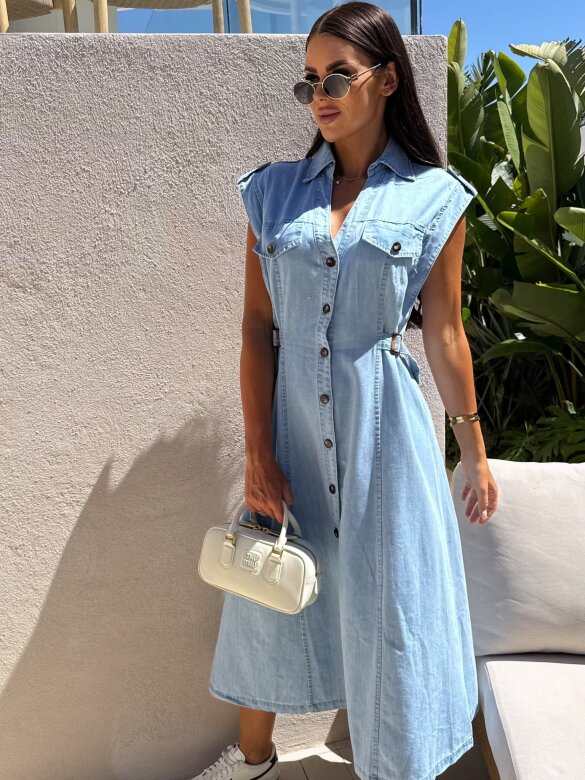 Sukienka Dayna jeans jasnoniebieska