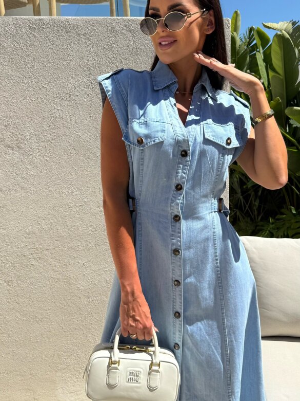 Sukienka Dayna jeans jasnoniebieska