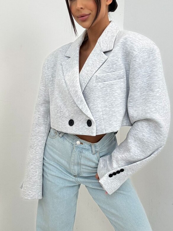 Marynarka Pandore short bawełniana jasnoszara