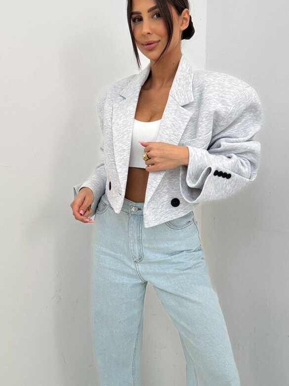 Marynarka Pandore short bawełniana jasnoszara