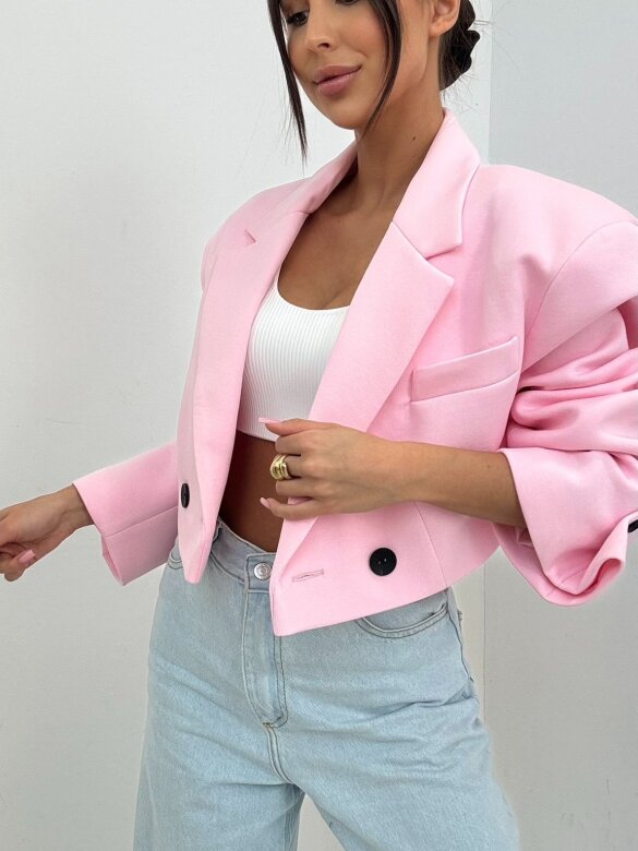 Marynarka Pandore short bawełniana cukierkowy róż