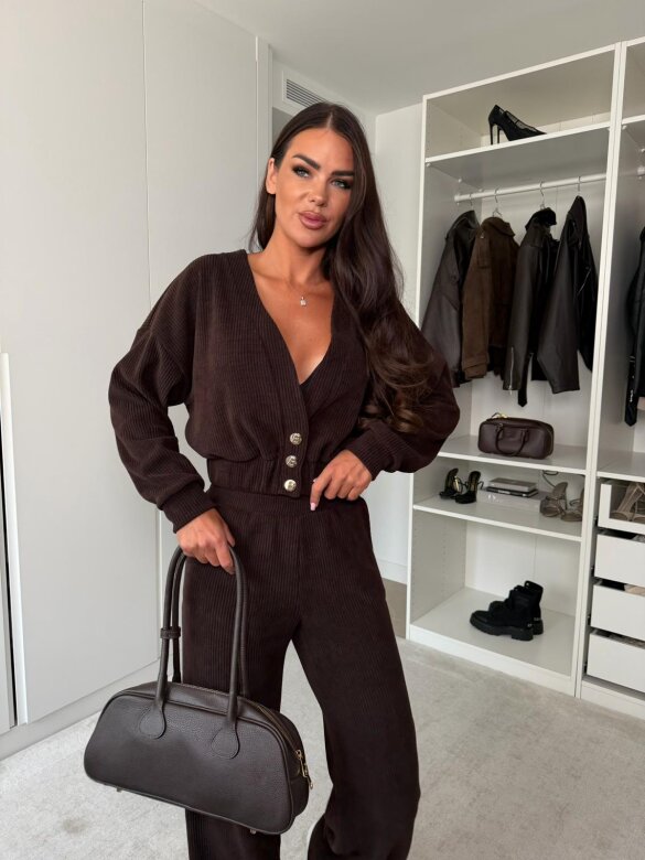 Komplet 2w1 Comfy Wear bawełniany czekoladowy 