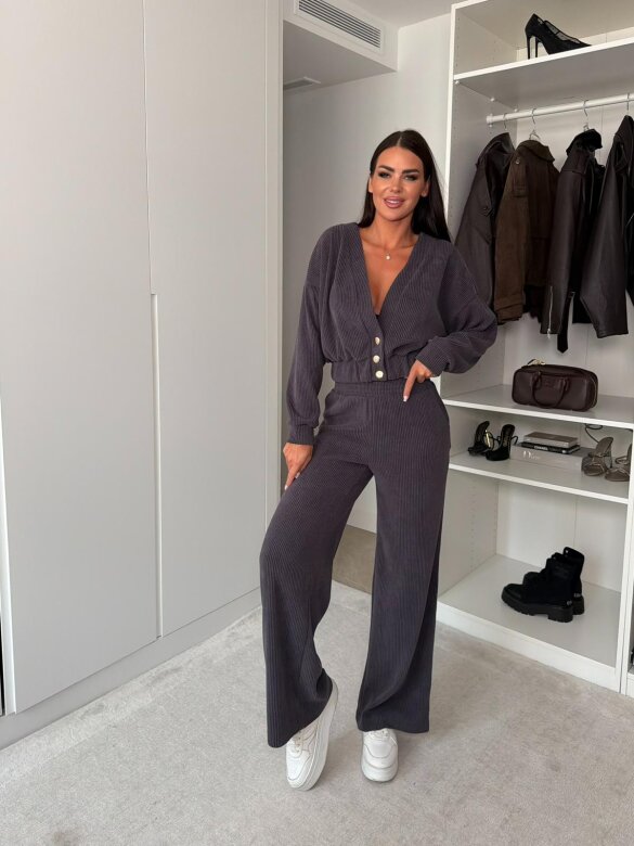 Komplet 2w1 Comfy Wear bawełniany grafitowy