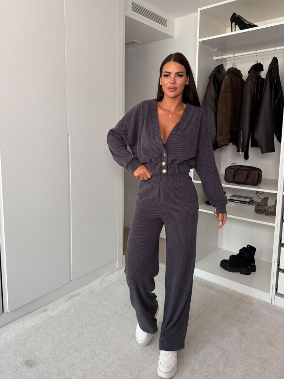 Komplet 2w1 Comfy Wear bawełniany grafitowy