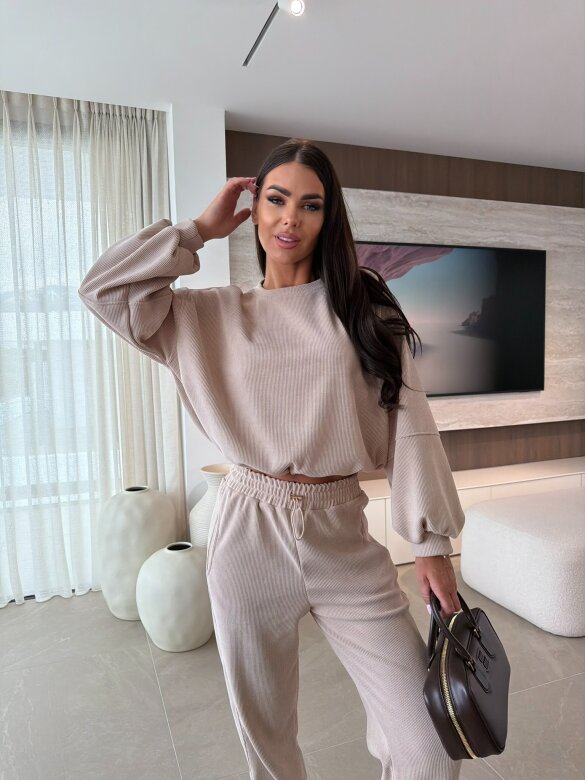 Komplet 2w1 Loreine sztruksowy jasnobeżowy 