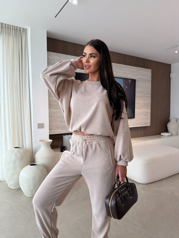 Komplet 2w1 Loreine sztruksowy jasnobeżowy 