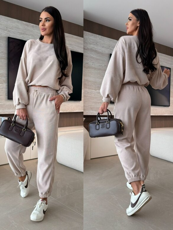 Komplet 2w1 Loreine sztruksowy jasnobeżowy 