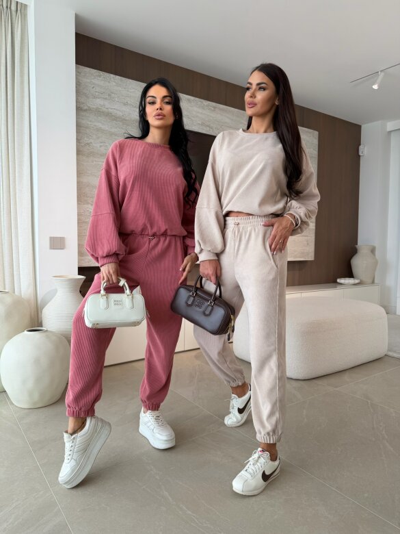 Komplet 2w1 Loreine sztruksowy jasnobeżowy 