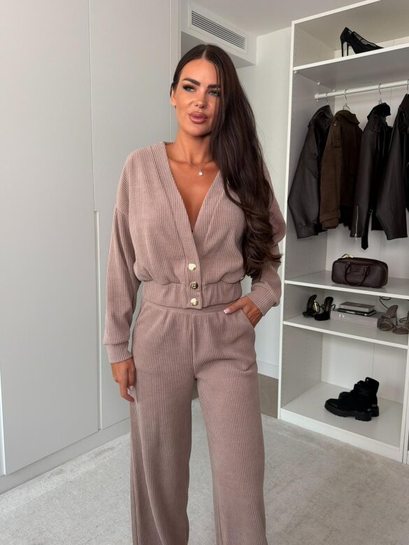 Komplet 2w1 Comfy Wear bawełniany mocca 