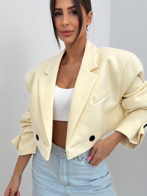 Marynarka Pandore short bawełniana cytrynowa 