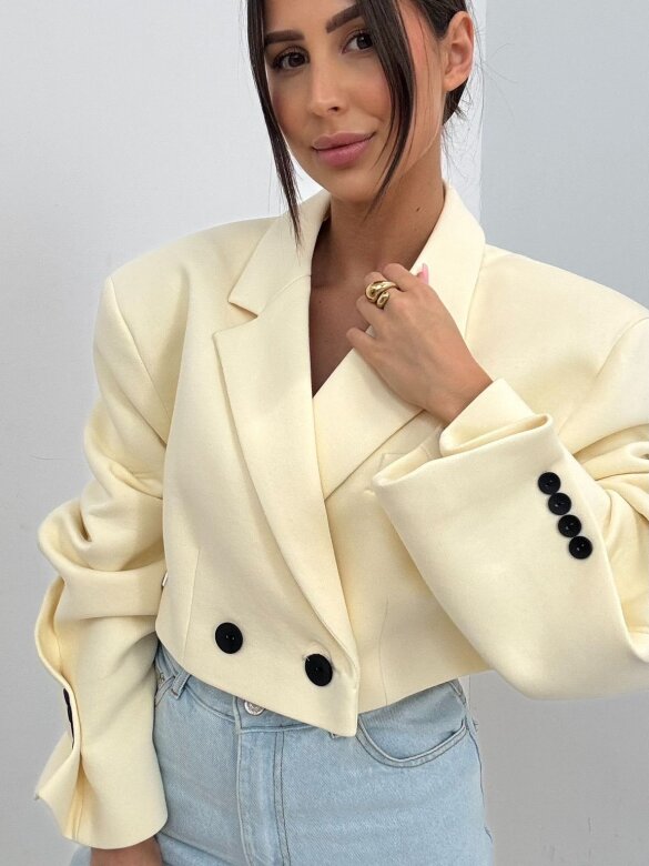 Marynarka Pandore short bawełniana cytrynowa 