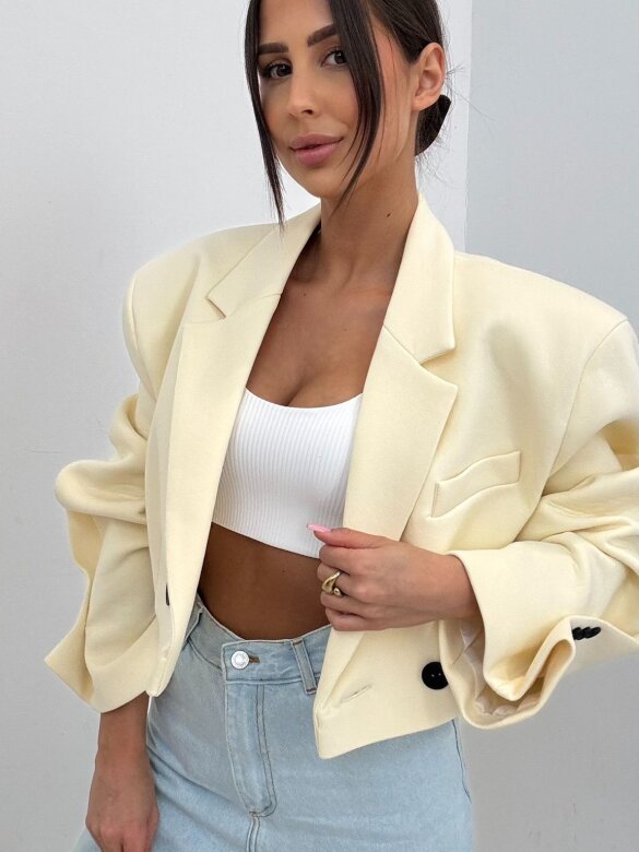 Marynarka Pandore short bawełniana cytrynowa 