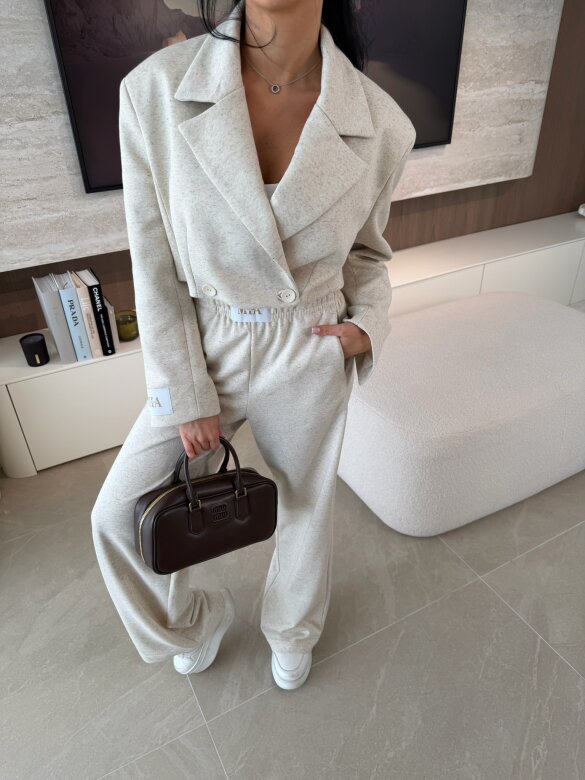 Marynarka Edell short melanż beż