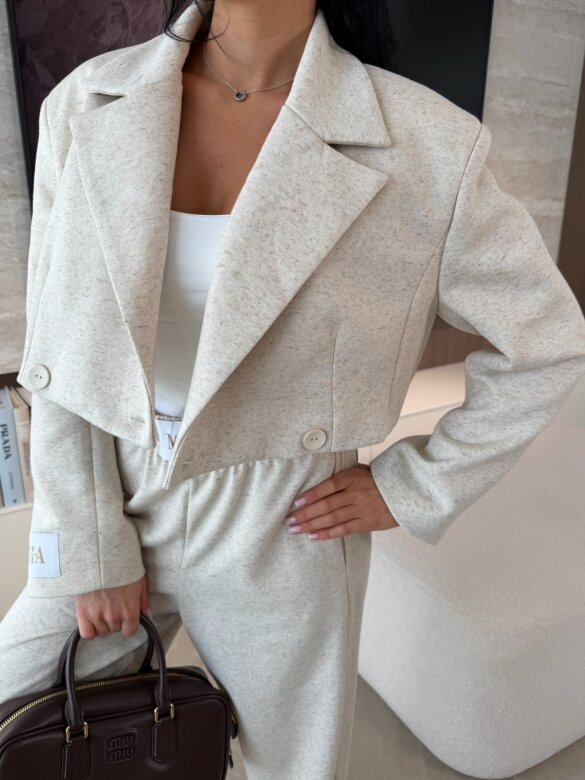 Marynarka Edell short melanż beż