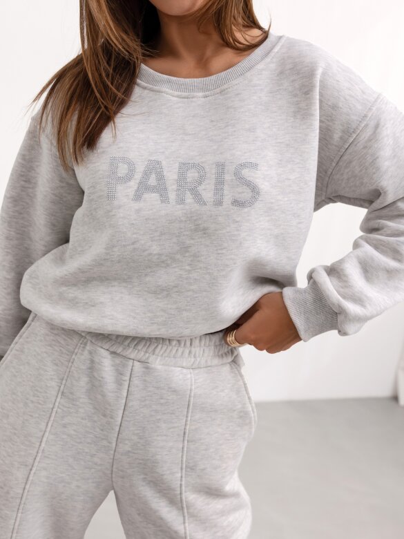 Spodnie Paris dresowe melanż szare