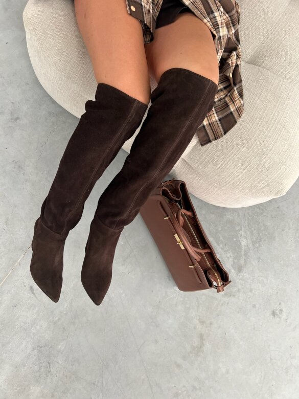 Kozaki Labell zamszowe czekoladowe