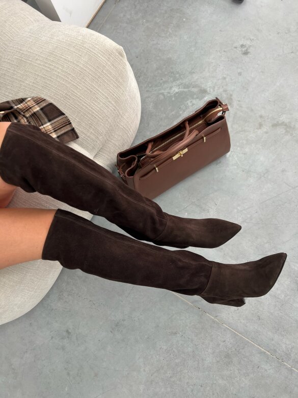 Kozaki Labell zamszowe czekoladowe